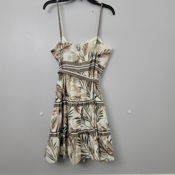 Antonio Melani Marlee Tropical Print Square Neck Tie Waist Tiered Dress - Picture 7 of 12